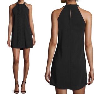 A.L.C. Black Halter Mini Dress Size 4 | Scallop Detail